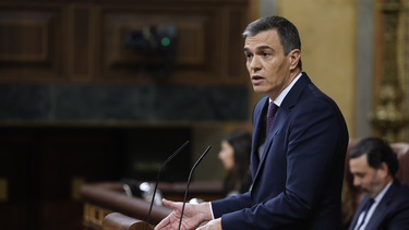 Pedro Sánchez, ante el Congreso de España.