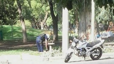 Viralizaron el gesto de un policía sanjuanino dándole agua a un perro callejero