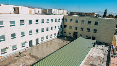 La impermeabilización en un sector del Hospital Rawson está muy avanzada.