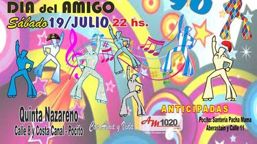 Festejá el día del amigo en la Fiesta de los 80 y 90