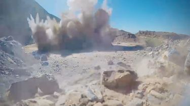 Este lunes 8 demayo se dio la primera voladura en los accesos de lo que luego será el Túnel de Zonda.