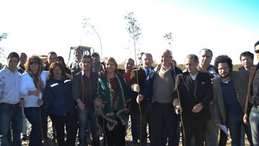 Forestación en Rivadavia y Capital por el día del árbol