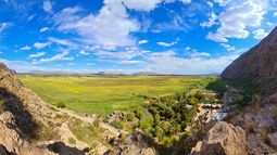 Imagen panorámica del camping de Agua Negra, Jáchal.