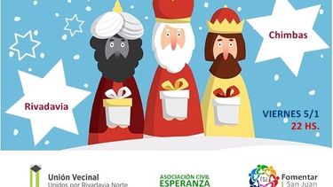 Caravana de Reyes: entregan golosinas a niños en Chimbas y Rivadavia