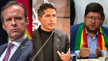 Jorge Quiroga, Andrónico Rodríguez y Samuel Doria Medina, los candidatos a acceder al balotaje en Bolivia.