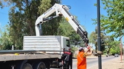 Mirá cómo avanzan las obras de iluminación sobre ruta Eva Perón