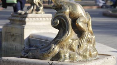 Retiran un ícono de la Plaza 25 de Mayo, los sapitos de la fuente