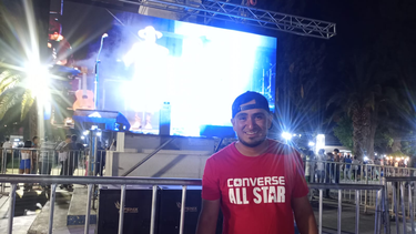 Yeiner, en la plaza principal de Jáchal durante el primer fin de semana de la Fiesta Nacional de la Tradición.