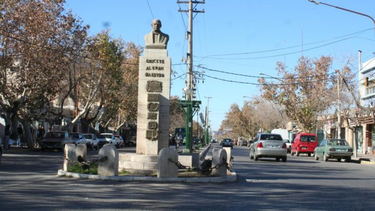 Vista de la rotonda de Caucete, el departamento que hoy celebra 131 años.&nbsp;