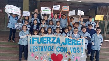 ¡Fuerza Jere!, el mensaje de una escuela de Caucete a un alumno que será operado en Buenos Aires