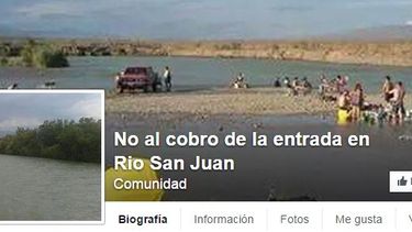 Fuerte movida en Facebook para que no cobren entrada en el río San Juan