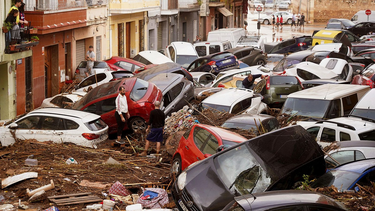 Catastrófica imagen del paso de la DANA por Valencia.