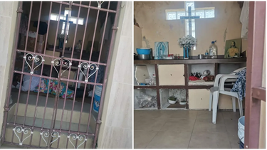 La tumba de su papá se convirtió en la casa para una familia.