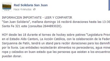 Sumate y ayudá a los evacuados por las lluvias