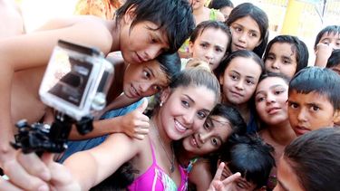 La candidata de Chimbas pasó la tarde con los chicos