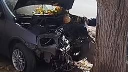 Un conductor se quedó dormido al volante, perdió el control y estrelló su auto contra un árbol en Caucete Un conductor se quedó dormido al volante, perdió el control y estrelló su auto contra un árbol en Caucete
