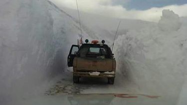 Por la histórica nevada, así está el camino a Veladero