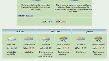 Anuncian máxima de 29 grados y viento Este