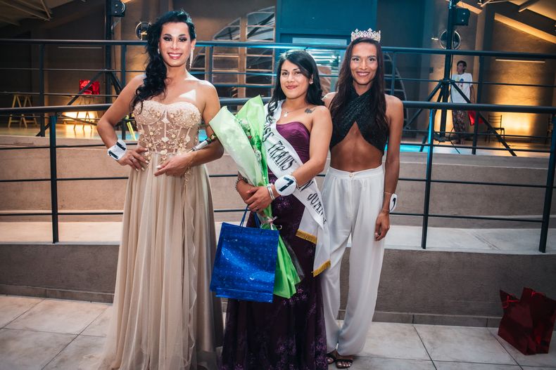 Pía, Jesica y Mariana el día que fueron elegidas embajadoras trans