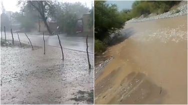 Video: tras una fuerte lluvia, llegó la creciente a Jáchal