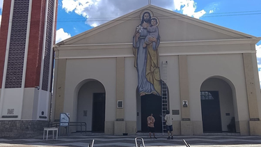 La impresionante obra realizada de San José creada por el artista sanjuanino Claudio Domínguez Arancibia, que fue colocada en la Parroquia de Jáchal.