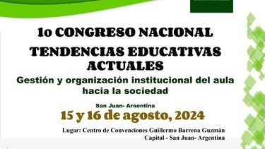 Se realizará en San Juan el primer Congreso Nacional de Tendencias Educativas Actuales