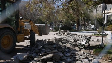 La restauración de la Plaza 25 se concentra ahora en los pisos.