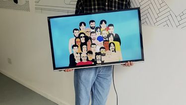 Un artista sanjuanino, en el Paseo de las Artes de La Boca