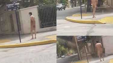 Las redes convirtieron en meme al nudista con barbijo que paseaba por el centro sanjuanino