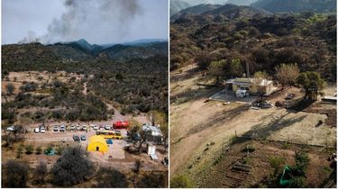 Un mes de diferencia, el mismo lugar. La escuela de Los Bretes, donde funcionó el Centro de Operaciones durante el incendio - Fotografía Mariano Martín