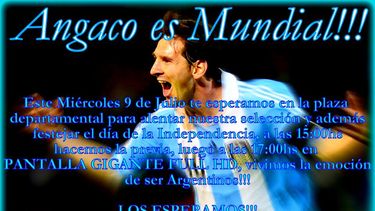 Los angaqueros verán la semifinal Argentina-Holanda en la plaza