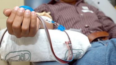 Puesto de donación de sangre en Santa Lucía