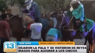 Dejaron la pala para ser Reyes Magos por un día