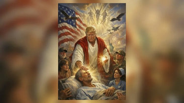Imagen aparentemente creada por inteligencia artificial en la que muestra al presidente de EE.UU. , Donald Trump encarnando en la figura de Jesús.
