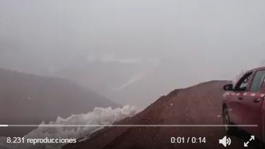 Asi se vio la tormenta que cortó ayer el Paso de Agua Negra
