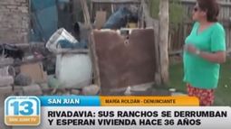 El viento Zonda derrumbó un rancho en RivadaviaEl viento les derrumba el rancho y esperan respuestas