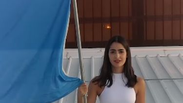 Así flameó la Bandera Argentina desde lo más alto de un coloso sanjuanino