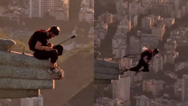 Un hombre se largó en parapente desde el Cristo Redentor.&nbsp;