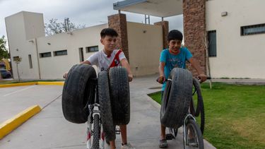 Rivadavia intercambió neumáticos por plantas dentro de un plan de reciclaje.