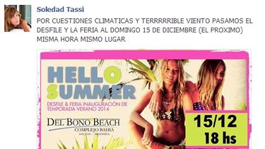 Suspendieron la inauguración de la temporada verano de Del Bono Beach