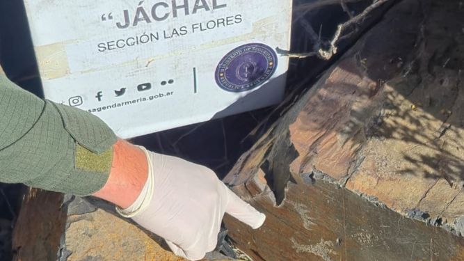 En la localidad Las Flores, en Iglesia, los uniformados constataron la presencia de pinturas rupestres o petroglifos.