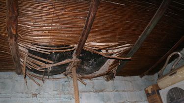 Por la lluvia, cedió el techo y pudo terminar aplastada