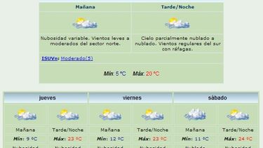 Anuncian máxima de 20 grados y viento Sur