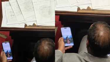 Escracharon a un senador que estaba viendo fotos de Zaira Nara en plena sesión
