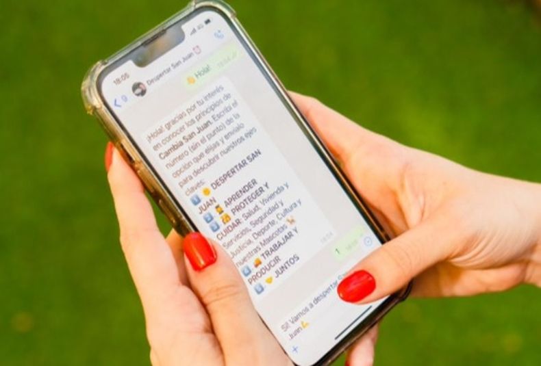 El Chatbot de Cambia San Juan responde sobre Educación, Salud, Viviendas, Producción y Trabajo, Seguridad, Deporte y Cultura, entre otros ejes.