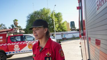 Pamela Perea es jefa del destacamento número seis de la Dirección Bomberos en San Martín.