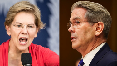 Elizabeth Warren y Scott Bessent