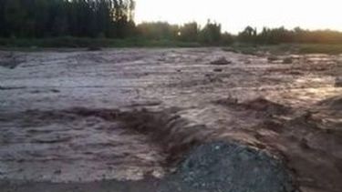 La lluvia sacudió fuerte a Calingasta