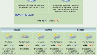 Anuncian máxima de 27 grados y viento Norte