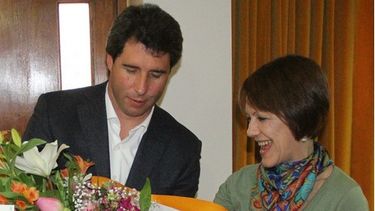 Antes de su disertación, Sandra Russo se reunió con Uñac